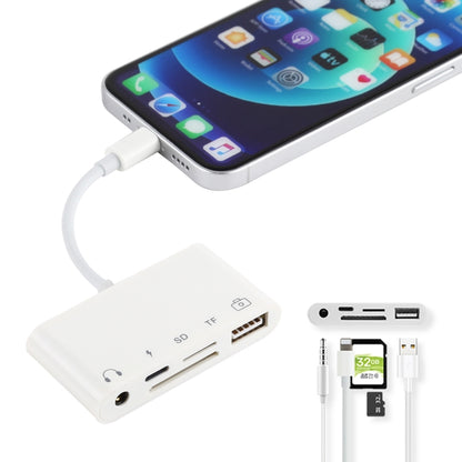 5 in 1  8 Pin to USB HUB And USB-C / Type-C And 3.5mm Earphone And SD And TF Card Reader - Converter & Adapter by PMC Jewellery | Online Shopping South Africa | PMC Jewellery | Buy Now Pay Later Mobicred