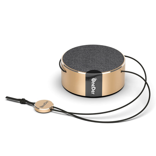 Oneder V12 Mini Wireless Bluetooth Speaker with Lanyard, Support Hands-free(Gold) - Desktop Speaker by OneDer | Online Shopping South Africa | PMC Jewellery | Buy Now Pay Later Mobicred