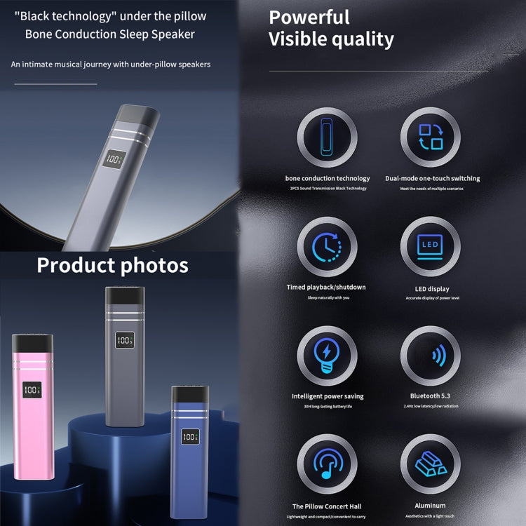 QY08 Bluetooth Bone Conduction Pillow Speaker (Grey) - Desktop Speaker by PMC TechLife | Online Shopping South Africa | PMC TechLife