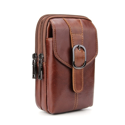 6.3 inch and Below Universal Crazy Horse Texture Genuine Leather Men Vertical Style Case Waist Bag with Belt Hole for Sony, Huawei, Meizu, Lenovo, ASUS, Cubot, Oneplus, Xiaomi, Ulefone, Letv, DOOGEE, Vkworld, and other Smartphones(Brown) - More iPhone Cases by PMC Jewellery | Online Shopping South Africa | PMC Jewellery | Buy Now Pay Later Mobicred