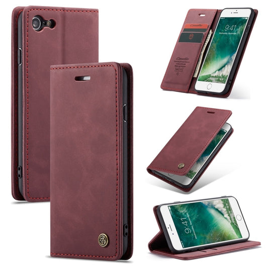 CaseMe-013 Multifunctional Retro Frosted Horizontal Flip Leather Case for iPhone 7 / 8, with Card Slot & Holder & Wallet(Wine Red) - More iPhone Cases by CaseMe | Online Shopping South Africa | PMC Jewellery | Buy Now Pay Later Mobicred