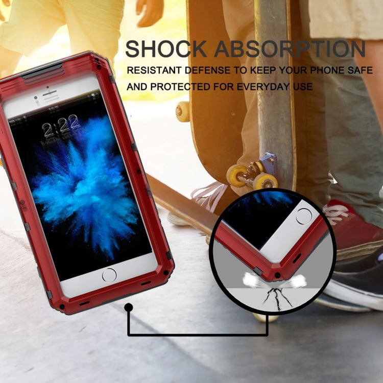 Waterproof Dustproof Shockproof Zinc Alloy + Silicone Case For iPhone SE 2020 & 8 & 7 (Red) - More iPhone Cases by PMC Jewellery | Online Shopping South Africa | PMC Jewellery