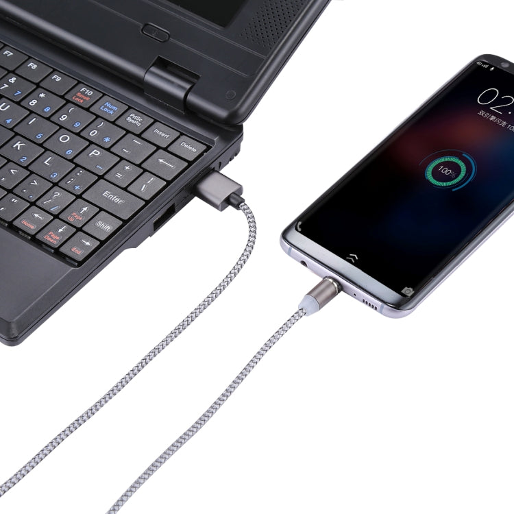 1.05m 8 Pin + Micro USB + USB-C / Type-C to USB Weave Data Sync Charging Cable with LED Indicator - Charging Cable & Head by PMC Jewellery | Online Shopping South Africa | PMC Jewellery | Buy Now Pay Later Mobicred