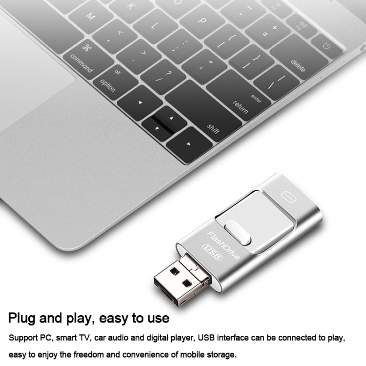 32GB USB 3.0 + 8 Pin + Mirco USB Android iPhone Computer Dual-use Metal Flash Drive (Rose Gold) - U Disk & Card Reader by PMC Jewellery | Online Shopping South Africa | PMC Jewellery | Buy Now Pay Later Mobicred