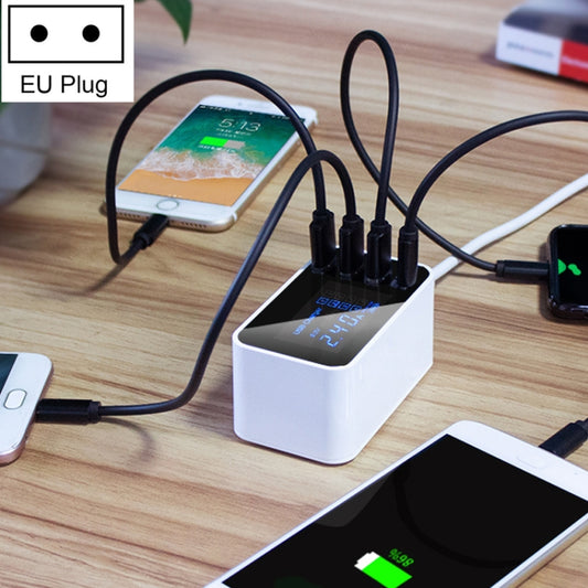 CDA30 20W 3 USB Ports + USB-C / Type-C Ports Multi-function Charger with LED Display, EU Plug - Multifunction Charger by PMC Jewellery | Online Shopping South Africa | PMC Jewellery | Buy Now Pay Later Mobicred