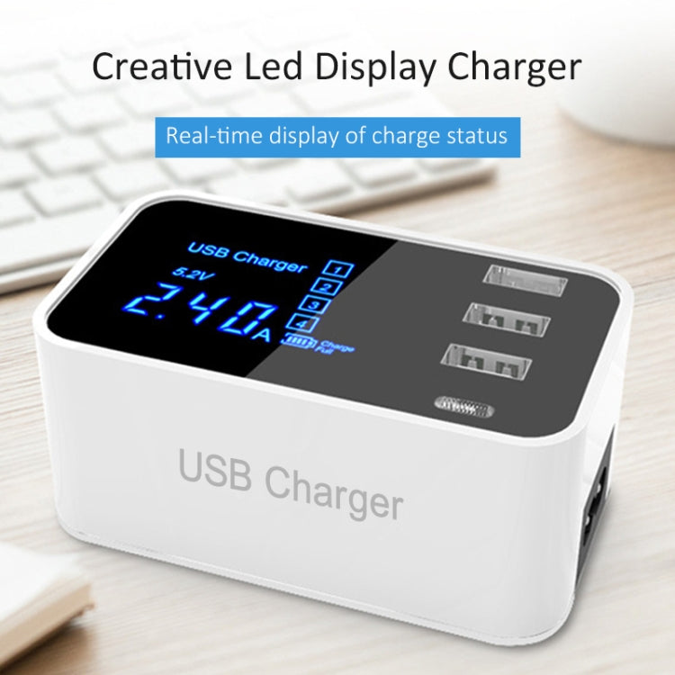 CDA30 20W 3 USB Ports + USB-C / Type-C Ports Multi-function Charger with LED Display, AU Plug - Multifunction Charger by PMC Jewellery | Online Shopping South Africa | PMC Jewellery | Buy Now Pay Later Mobicred