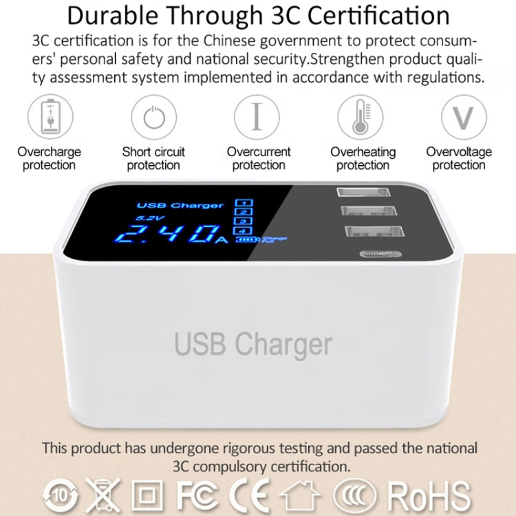 CDA30 20W 3 USB Ports + USB-C / Type-C Ports Multi-function Charger with LED Display, AU Plug - Multifunction Charger by PMC Jewellery | Online Shopping South Africa | PMC Jewellery | Buy Now Pay Later Mobicred