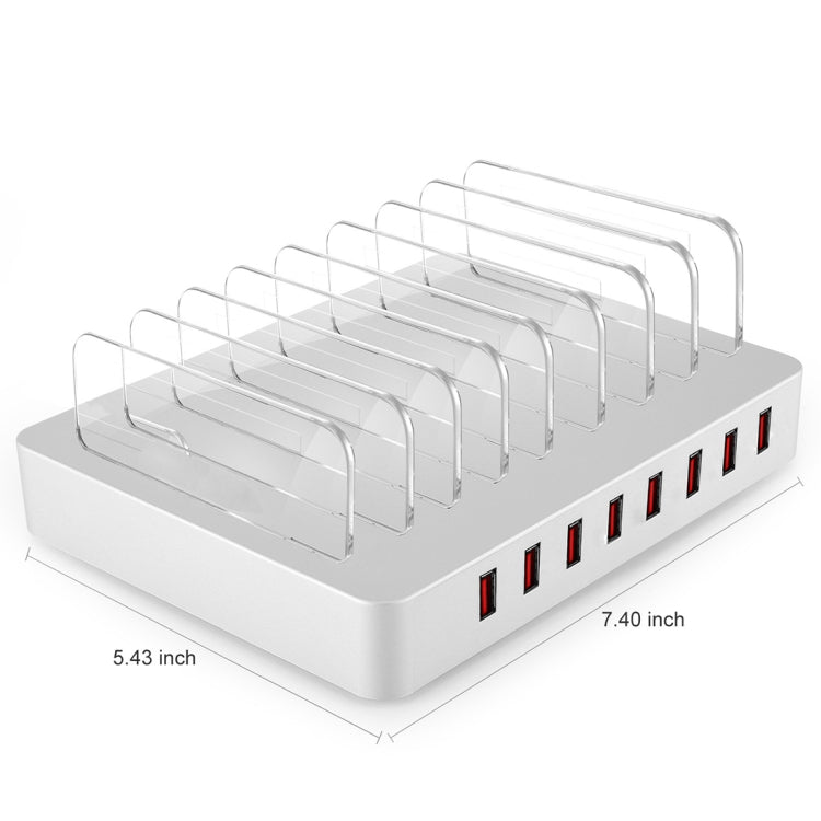 X6 96W 2.4A 8 USB Ports Smart Charger with Detachable Bezel, EU Plug(White) - Multifunction Charger by PMC Jewellery | Online Shopping South Africa | PMC Jewellery | Buy Now Pay Later Mobicred