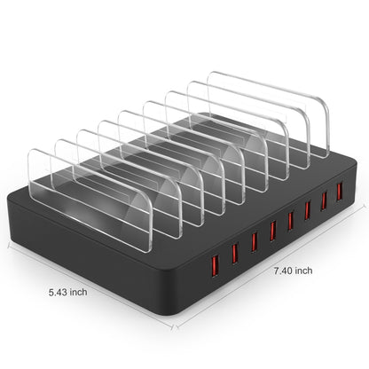 X6 96W 2.4A 8 USB Ports Smart Charger with Detachable Bezel, UK Plug(Black) - Multifunction Charger by PMC Jewellery | Online Shopping South Africa | PMC Jewellery | Buy Now Pay Later Mobicred