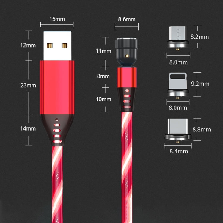 2.4A USB to 8 Pin 540 Degree Bendable Streamer Magnetic Data Cable, Cable Length: 1m(Red) - Charging Cable & Head by PMC Jewellery | Online Shopping South Africa | PMC Jewellery | Buy Now Pay Later Mobicred