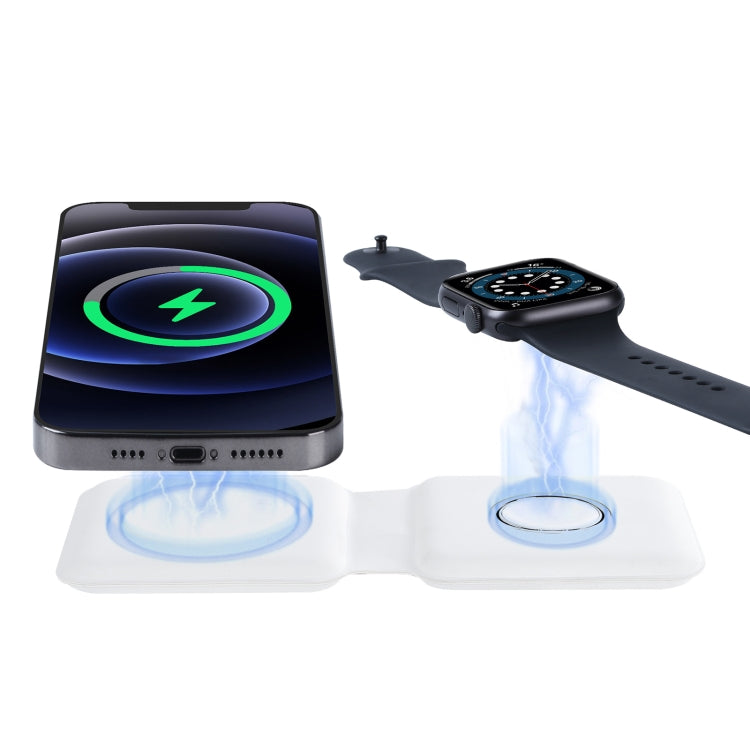 Q500 Foldable Magnetic Dual Wireless Charger for Phones / iWatch / AirPods(White) - Wireless Charger by PMC Jewellery | Online Shopping South Africa | PMC Jewellery | Buy Now Pay Later Mobicred