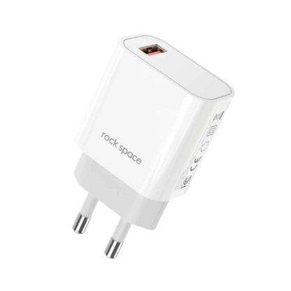 ROCK SPACE HGF-058EU-A T48 QC3.0 USB Single Port Travel Charger, EU Plug - USB Charger by ROCK | Online Shopping South Africa | PMC Jewellery | Buy Now Pay Later Mobicred