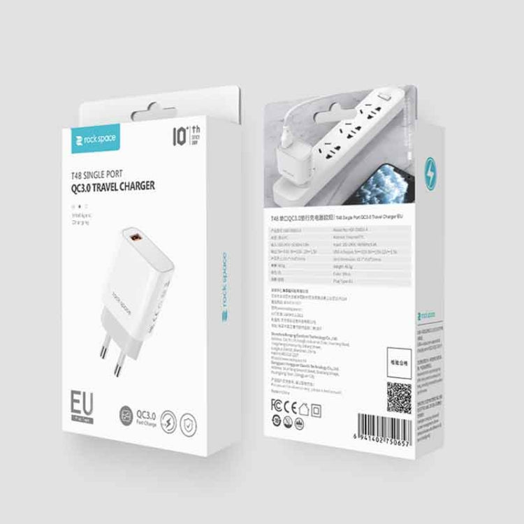 ROCK SPACE HGF-058EU-A T48 QC3.0 USB Single Port Travel Charger, EU Plug - USB Charger by ROCK | Online Shopping South Africa | PMC Jewellery | Buy Now Pay Later Mobicred