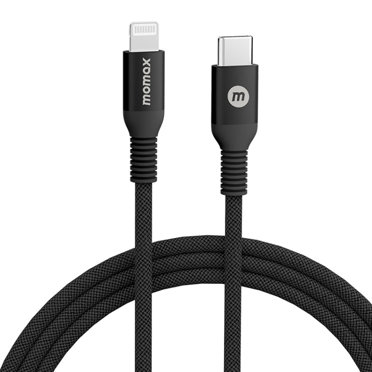 MOMAX DL51D Type-C / USB-C to 8 Pin PD Braided Fast Charging Cable, Length: 1.2m (Black) - Normal Style Cable by MOMAX | Online Shopping South Africa | PMC Jewellery | Buy Now Pay Later Mobicred