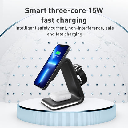 B17 3 in 1 Magnetic Wireless Vertical Charger (White) - Wireless Charger by PMC Jewellery | Online Shopping South Africa | PMC Jewellery | Buy Now Pay Later Mobicred