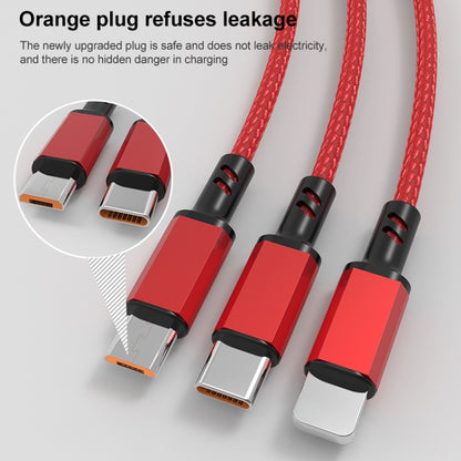 Orange Plug 3A 3 in 1 USB to Type-C / 8 Pin / Micro USB Fast Charging Cable, Cable Length: 1.2m(Black) - Multifunction Cable by PMC Jewellery | Online Shopping South Africa | PMC Jewellery | Buy Now Pay Later Mobicred