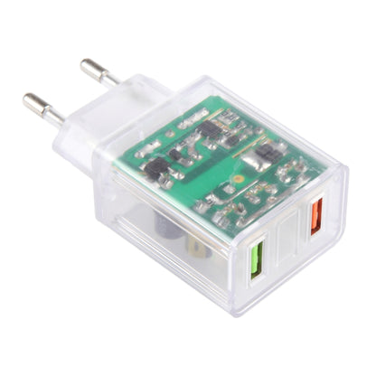 64-22 2A Dual USB Transparent Charger, specification: EU Plug - USB Charger by PMC Jewellery | Online Shopping South Africa | PMC Jewellery | Buy Now Pay Later Mobicred