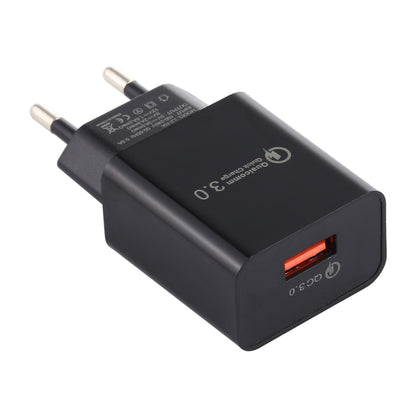 LZ-706 QC3.0 Single USB Port Travel Charger, EU Plug (Black) - USB Charger by PMC Jewellery | Online Shopping South Africa | PMC Jewellery | Buy Now Pay Later Mobicred