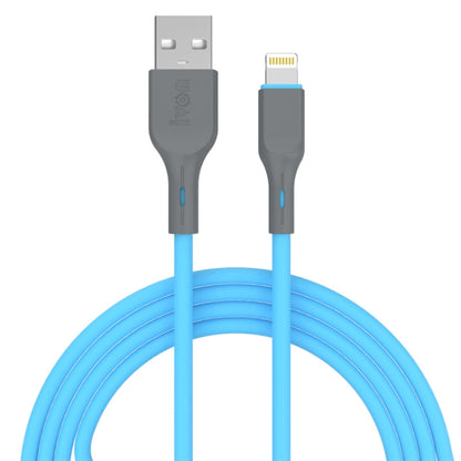 IVON CA78 2.4A 8 Pin Fast Charging Data Cable, Length: 1m (Blue) - Normal Style Cable by IVON | Online Shopping South Africa | PMC Jewellery | Buy Now Pay Later Mobicred