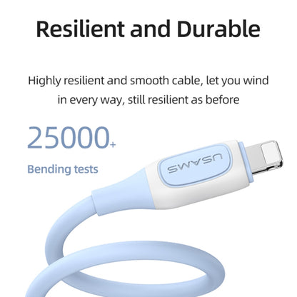 USAMS US-SJ595 Jelly Series USB to 8 Pin Two-Color Data Cable, Cable Length: 1m(White) - Normal Style Cable by USAMS | Online Shopping South Africa | PMC Jewellery | Buy Now Pay Later Mobicred