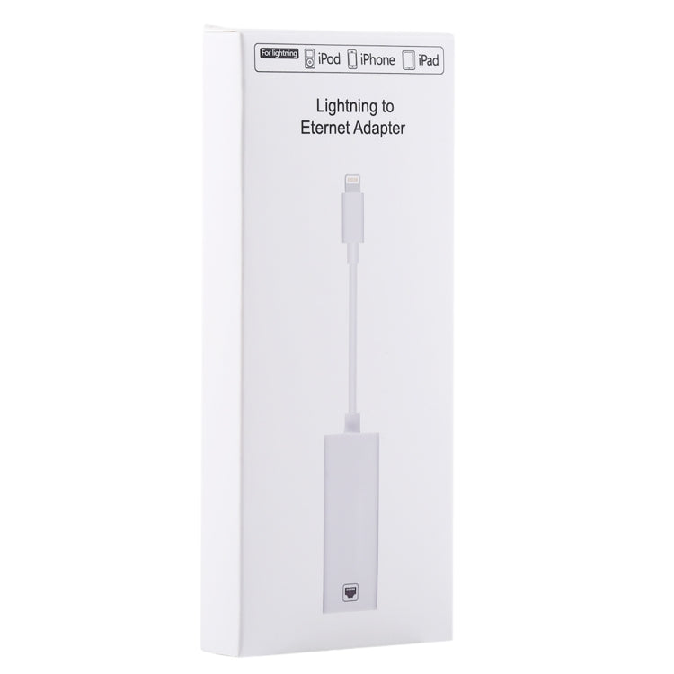 NK107A1 8 Pin to RJ45 Ethernet LAN Network Adapter Cable for iPhone / iPad Series, Total Length: 16cm(White) - Converter & Adapter by PMC Jewellery | Online Shopping South Africa | PMC Jewellery | Buy Now Pay Later Mobicred