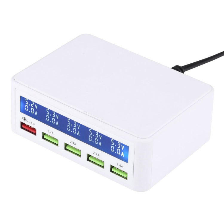 40W QC3.0  2.4A  4-USB Ports Fast Charger Station Travel Desktop Charger Power Adapter with LCD Digital Display, AU Plug - Multifunction Charger by PMC Jewellery | Online Shopping South Africa | PMC Jewellery | Buy Now Pay Later Mobicred