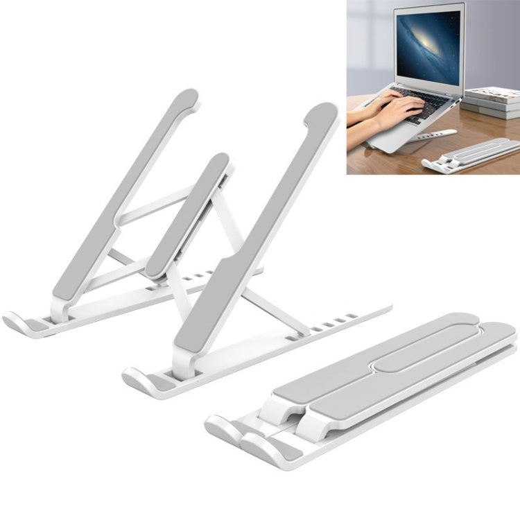 YMB1028 Portable Folding Desktop Holder Bracket for Laptop / Tablet(Silver) - MacBook Holder by PMC Jewellery | Online Shopping South Africa | PMC Jewellery | Buy Now Pay Later Mobicred