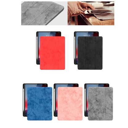 Horizontal Flip Leather Case with Pen Slot  Three-folding Holder & Wake-up / Sleep Function for iPad Air 13 2024 / Pro 12.9 (2018)(Blue) - More iPad Cases by PMC Jewellery | Online Shopping South Africa | PMC Jewellery | Buy Now Pay Later Mobicred