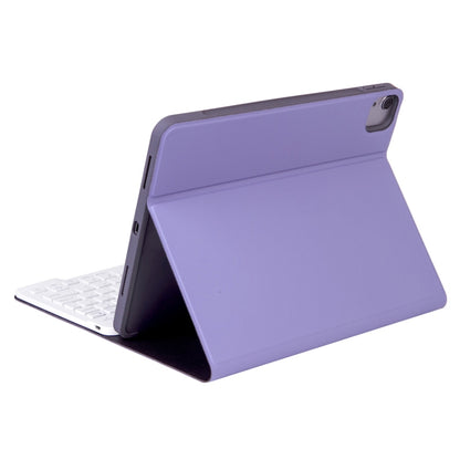 X-11B Skin Plain Texture Detachable Bluetooth Keyboard Tablet Case for iPad Pro 11 inch 2020 / 2018, with Pen Slot (Light Purple) - For iPad Pro by PMC Jewellery | Online Shopping South Africa | PMC Jewellery