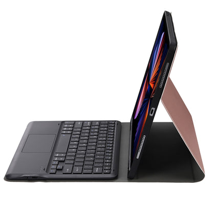 A12B-A Ultra-thin ABS Detachable Bluetooth Keyboard Tablet Case with Touchpad & Pen Slot & Holder for iPad Pro 12.9 2021 / 2020 / 2018 (Rose Gold) - For iPad Pro by PMC Jewellery | Online Shopping South Africa | PMC Jewellery