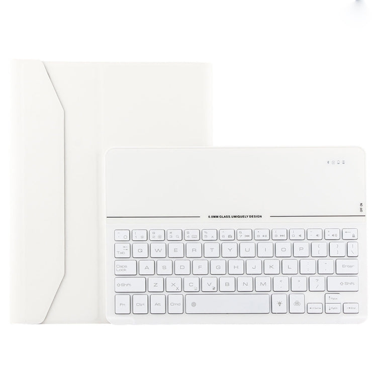 FT2068D For iPad Air 2 & Air 1 / Pro 9.7 inch & 2017 iPad & 2018 iPad Backlight Version Lambskin Texture Detachable Tempered Glass Bluetooth Keyboard Leather Tablet Case with Pen Slot & Stand Function (White) - Universal by PMC Jewellery | Online Shopping South Africa | PMC Jewellery