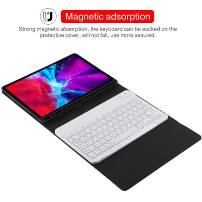 TG11B Detachable Bluetooth White Keyboard + Microfiber Leather Tablet Case for iPad Pro 11 inch (2020), with Pen Slot & Holder (Black) - For iPad Pro by PMC Jewellery | Online Shopping South Africa | PMC Jewellery