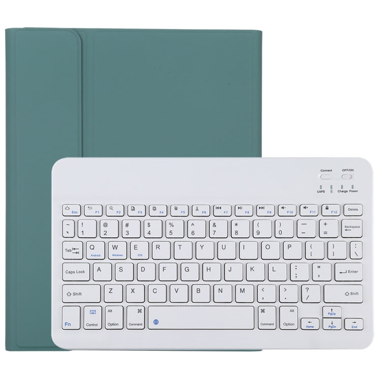 TG11B Detachable Bluetooth White Keyboard + Microfiber Leather Tablet Case for iPad Pro 11 inch (2020), with Pen Slot & Holder (Dark Green) - For iPad Pro by PMC Jewellery | Online Shopping South Africa | PMC Jewellery