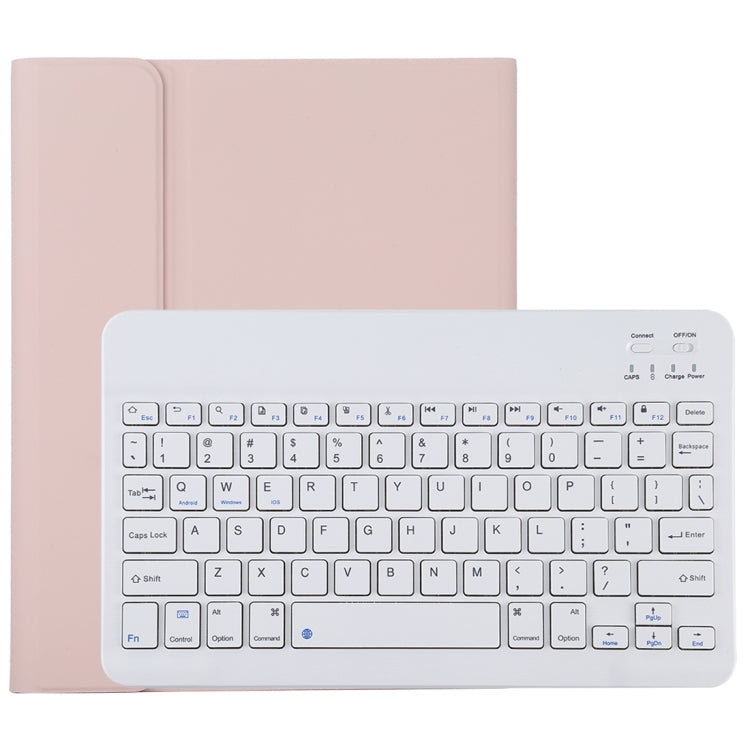 TG11B Detachable Bluetooth White Keyboard + Microfiber Leather Tablet Case for iPad Pro 11 inch (2020), with Pen Slot & Holder (Pink) - For iPad Pro by PMC Jewellery | Online Shopping South Africa | PMC Jewellery