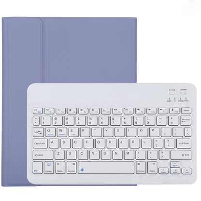 TG11B Detachable Bluetooth White Keyboard + Microfiber Leather Tablet Case for iPad Pro 11 inch (2020), with Pen Slot & Holder (Purple) - For iPad Pro by PMC Jewellery | Online Shopping South Africa | PMC Jewellery