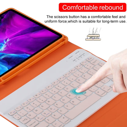 TG11B Detachable Bluetooth Pink Keyboard + Microfiber Leather Tablet Case for iPad Pro 11 inch (2020), with Pen Slot & Holder (Orange) - For iPad Pro by PMC Jewellery | Online Shopping South Africa | PMC Jewellery