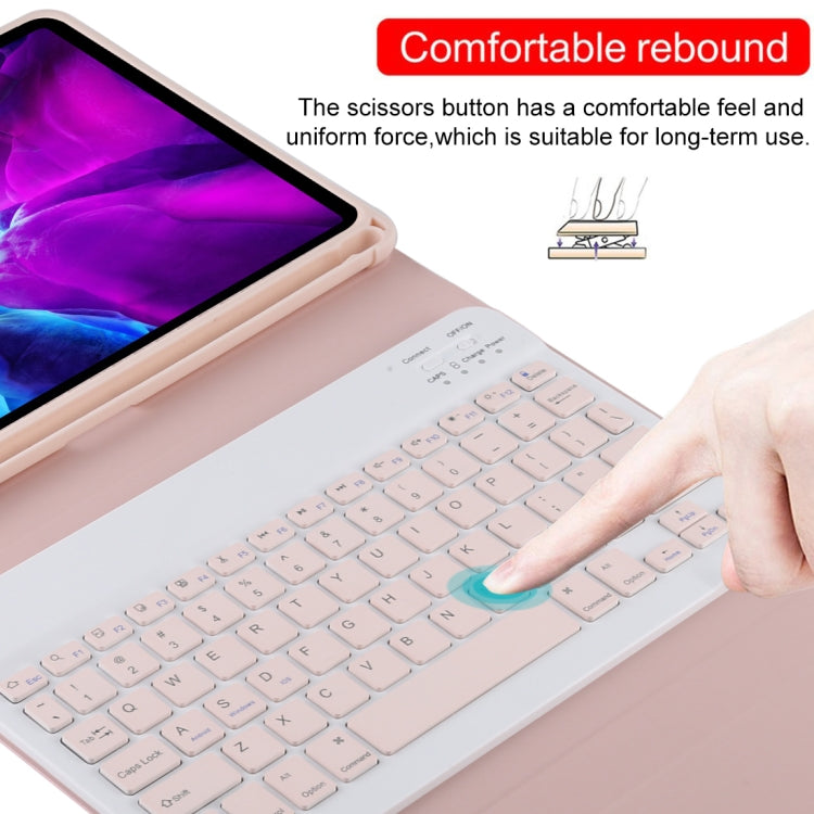 TG11B Detachable Bluetooth Pink Keyboard + Microfiber Leather Tablet Case for iPad Pro 11 inch (2020), with Pen Slot & Holder (Pink) - For iPad Pro by PMC Jewellery | Online Shopping South Africa | PMC Jewellery