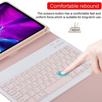 TG11B Detachable Bluetooth Pink Keyboard + Microfiber Leather Tablet Case for iPad Pro 11 inch (2020), with Pen Slot & Holder (Pink) - For iPad Pro by PMC Jewellery | Online Shopping South Africa | PMC Jewellery