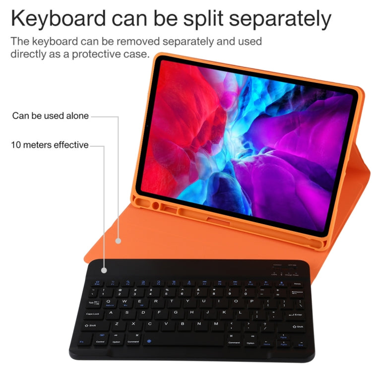 TG11B Detachable Bluetooth Black Keyboard + Microfiber Leather Tablet Case for iPad Pro 11 inch (2020), with Pen Slot & Holder (Orange) - For iPad Pro by PMC Jewellery | Online Shopping South Africa | PMC Jewellery