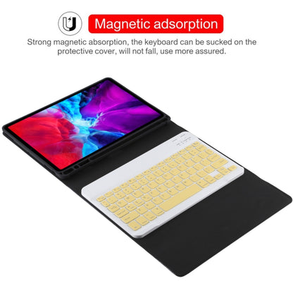 TG11B Detachable Bluetooth Yellow Keyboard + Microfiber Leather Tablet Case for iPad Pro 11 inch (2020), with Pen Slot & Holder (Black) - For iPad Pro by PMC Jewellery | Online Shopping South Africa | PMC Jewellery