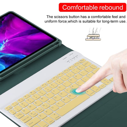 TG11B Detachable Bluetooth Yellow Keyboard + Microfiber Leather Tablet Case for iPad Pro 11 inch (2020), with Pen Slot & Holder (Dark Green) - For iPad Pro by PMC Jewellery | Online Shopping South Africa | PMC Jewellery