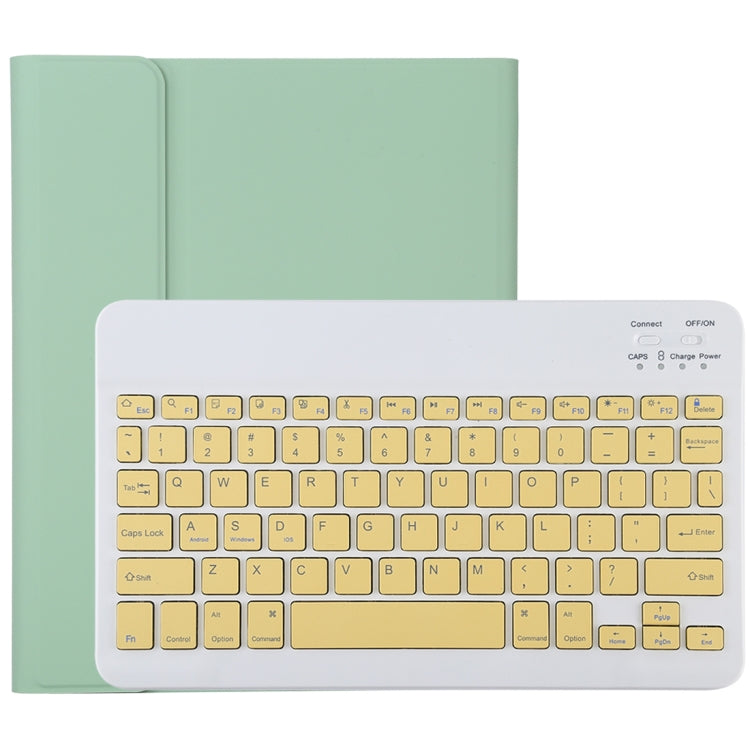 TG11B Detachable Bluetooth Yellow Keyboard + Microfiber Leather Tablet Case for iPad Pro 11 inch (2020), with Pen Slot & Holder (Green) - For iPad Pro by PMC Jewellery | Online Shopping South Africa | PMC Jewellery