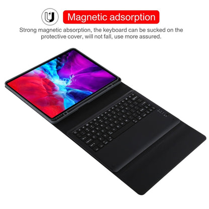 T129 Detachable Bluetooth Black Keyboard Microfiber Leather Tablet Case for iPad Pro 12.9 inch (2020), with Holder (Black) - For iPad Pro by PMC Jewellery | Online Shopping South Africa | PMC Jewellery