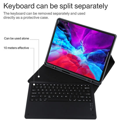 T129 Detachable Bluetooth Black Keyboard Microfiber Leather Tablet Case for iPad Pro 12.9 inch (2020), with Holder (Green) - For iPad Pro by PMC Jewellery | Online Shopping South Africa | PMC Jewellery