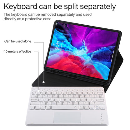 TG11BC Detachable Bluetooth White Keyboard Microfiber Leather Tablet Case for iPad Pro 11 inch (2020), with Touchpad & Pen Slot & Holder (Black) - For iPad Pro by PMC Jewellery | Online Shopping South Africa | PMC Jewellery