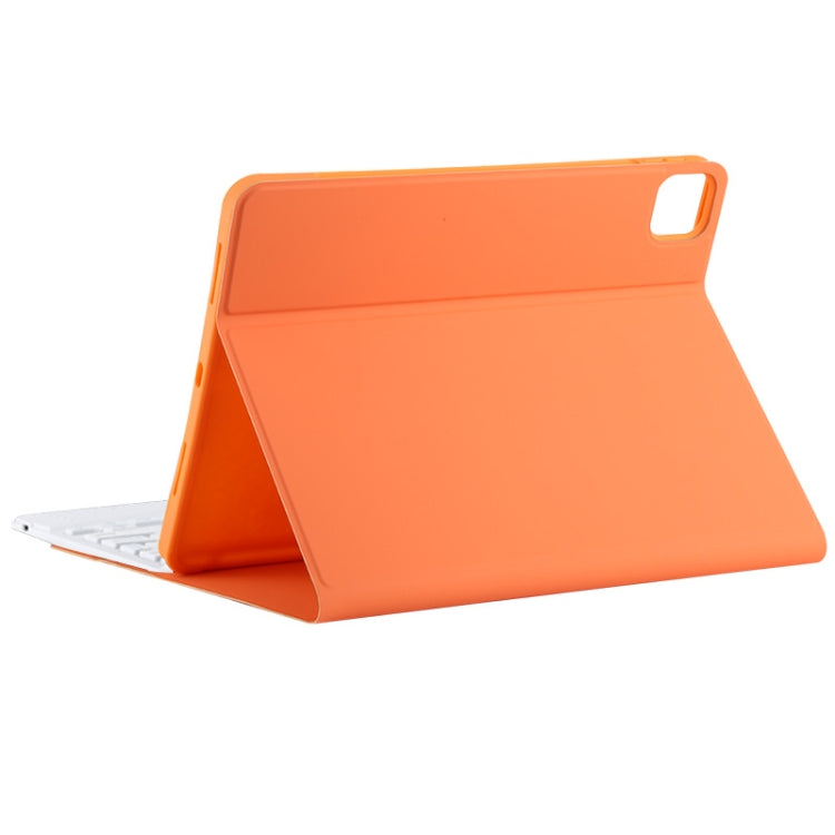 TG11BC Detachable Bluetooth White Keyboard Microfiber Leather Tablet Case for iPad Pro 11 inch (2020), with Touchpad & Pen Slot & Holder (Orange) - For iPad Pro by PMC Jewellery | Online Shopping South Africa | PMC Jewellery