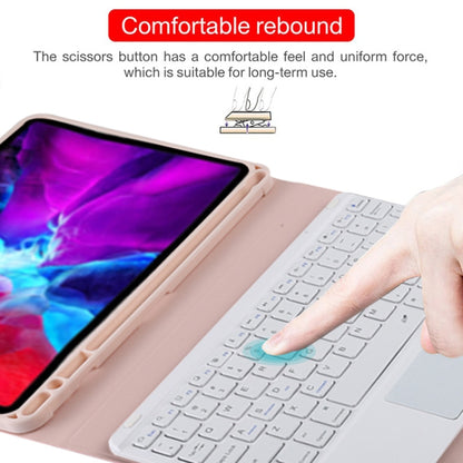 TG11BC Detachable Bluetooth White Keyboard Microfiber Leather Tablet Case for iPad Pro 11 inch (2020), with Touchpad & Pen Slot & Holder (Pink) - For iPad Pro by PMC Jewellery | Online Shopping South Africa | PMC Jewellery