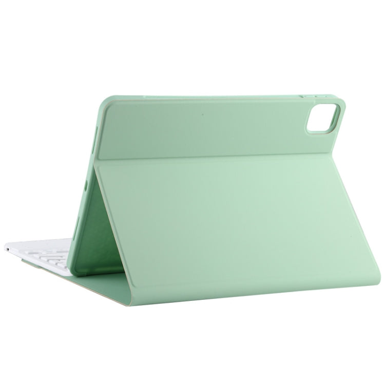 TG11BC Detachable Bluetooth White Keyboard Microfiber Leather Tablet Case for iPad Pro 11 inch (2020), with Touchpad & Pen Slot & Holder (Green) - For iPad Pro by PMC Jewellery | Online Shopping South Africa | PMC Jewellery