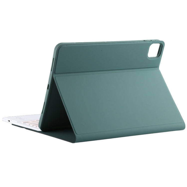 TG11BC Detachable Bluetooth Pink Keyboard Microfiber Leather Tablet Case for iPad Pro 11 inch (2020), with Touchpad & Pen Slot & Holder (Dark Green) - For iPad Pro by PMC Jewellery | Online Shopping South Africa | PMC Jewellery