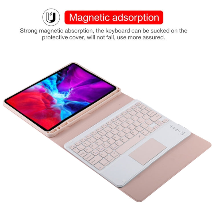 TG11BC Detachable Bluetooth Pink Keyboard Microfiber Leather Tablet Case for iPad Pro 11 inch (2020), with Touchpad & Pen Slot & Holder (Pink) - For iPad Pro by PMC Jewellery | Online Shopping South Africa | PMC Jewellery